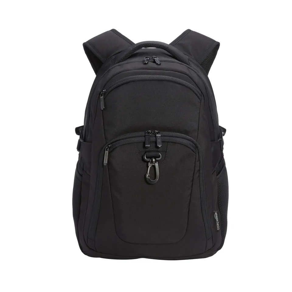 Amazon Basics Zaino Laptop 15,6 Pollici Nero Idrorepellente