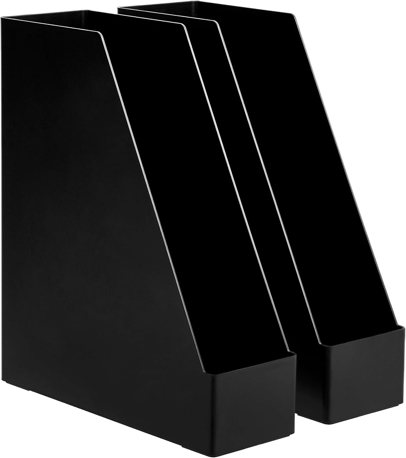 Amazon Basics Portariviste Verticale Nero 2 Pezzi Plastica