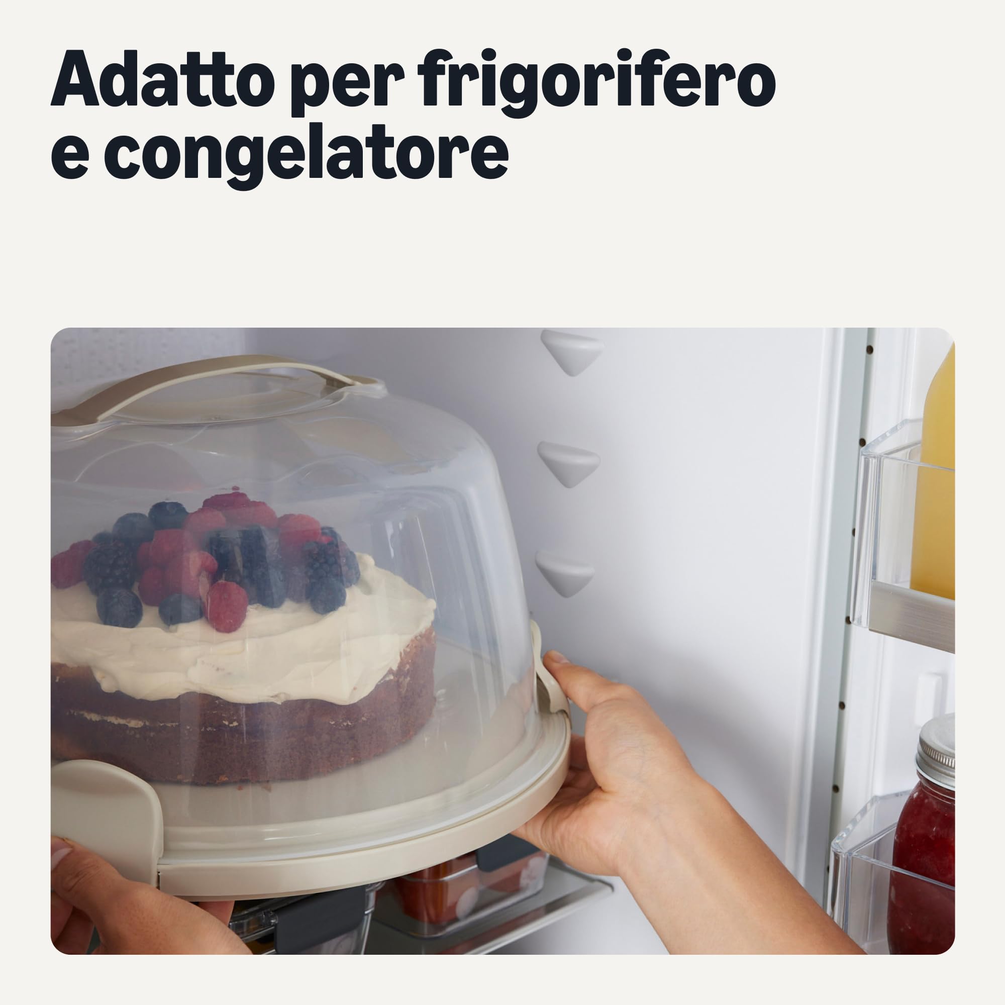 Amazon Basics Portatorta Rotondo 30 cm con Manico Senza BPA