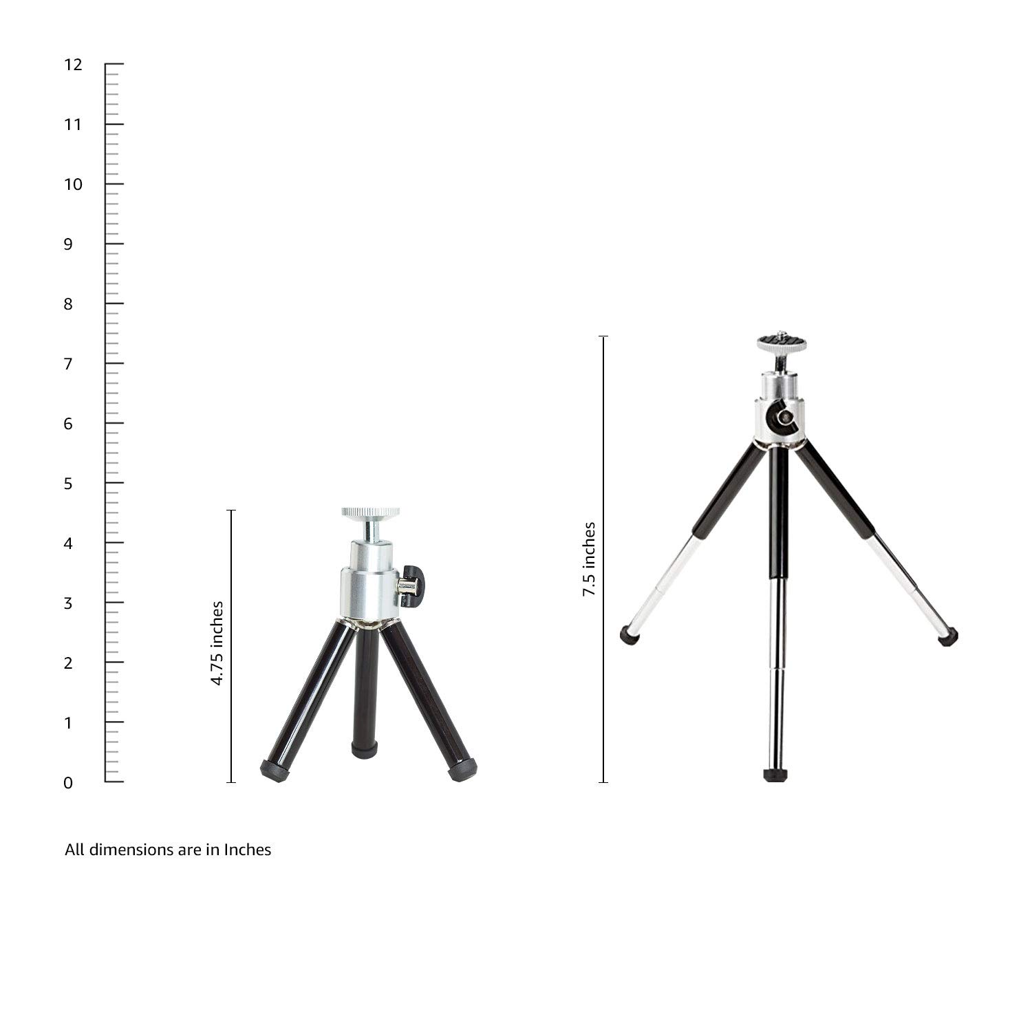 Amazon Basics Mini Treppiede 19cm Nero 0,5 kg