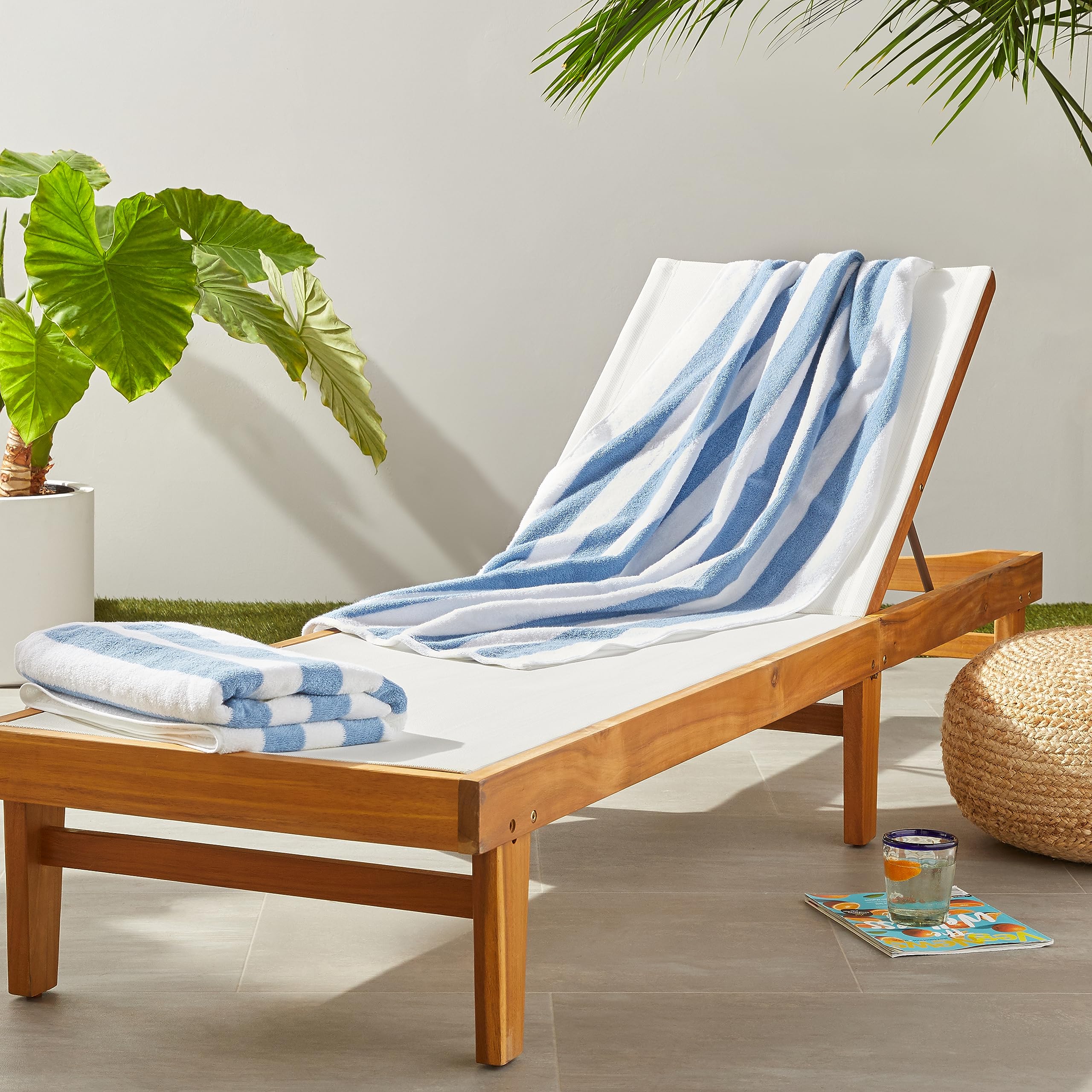 AmazonBasics Set 2 Teli Mare Cotone Celeste 76x152