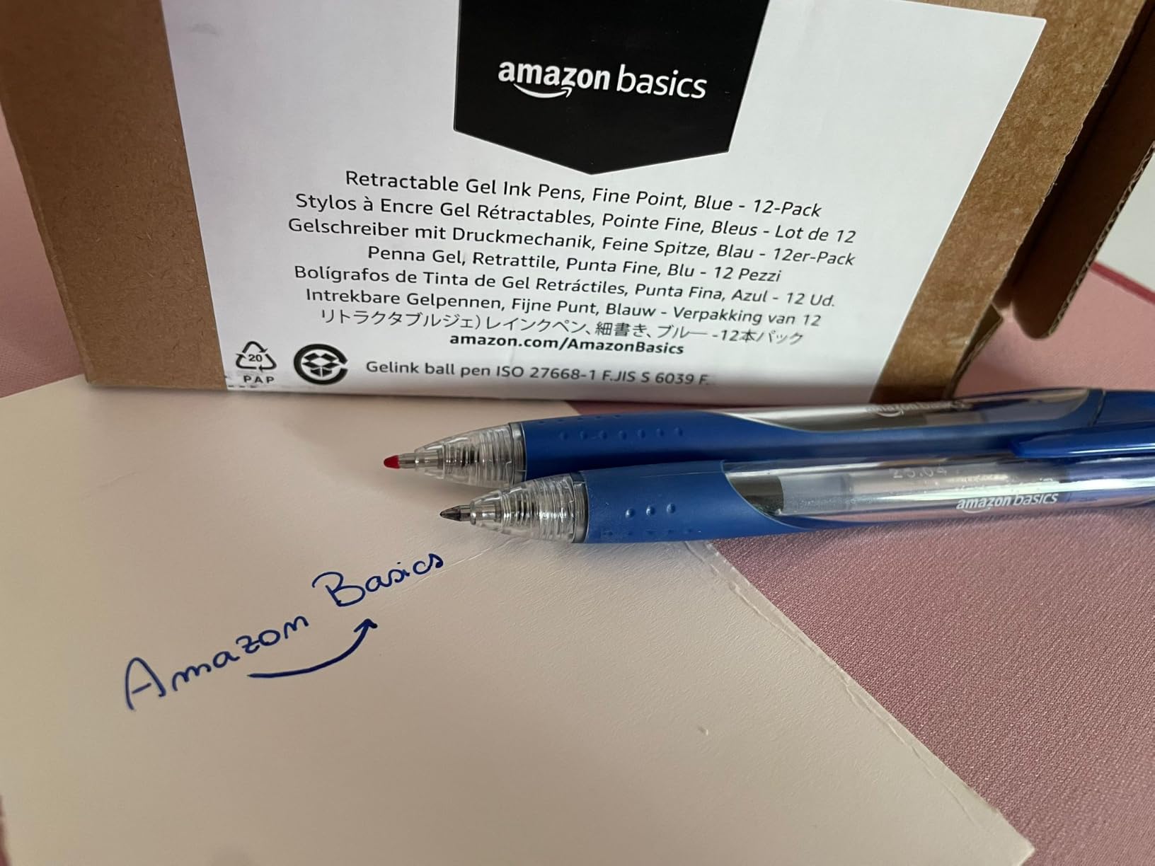AmazonBasics Penne Gel Blu 0,7 mm 12 Pezzi Asciugatura Rapida