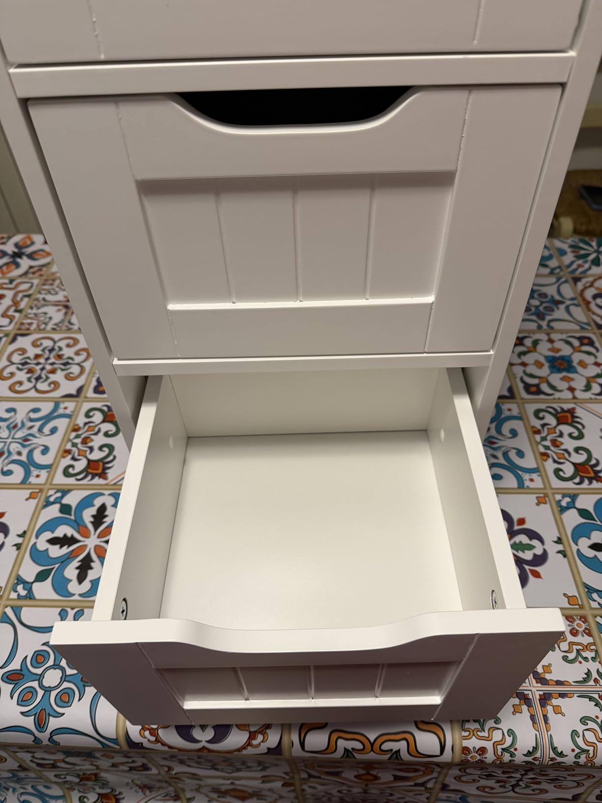 AmazonBasics Mobile Bagno 4 Cassetti Bianco MDF 30x30x82