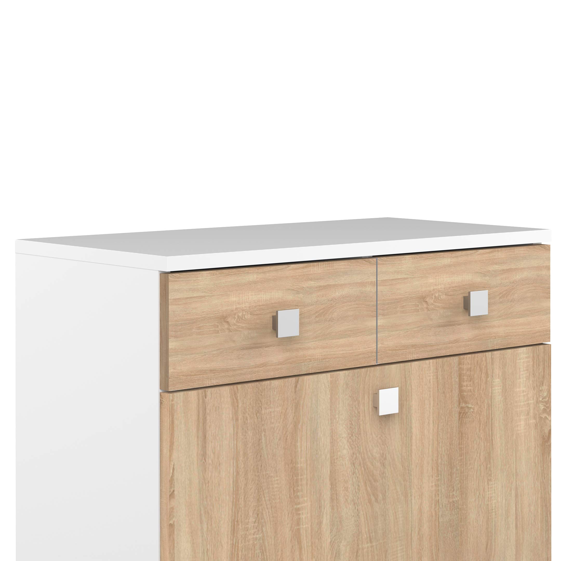 Amazon Basics Armadietto biancheria bianco quercia 60 cm