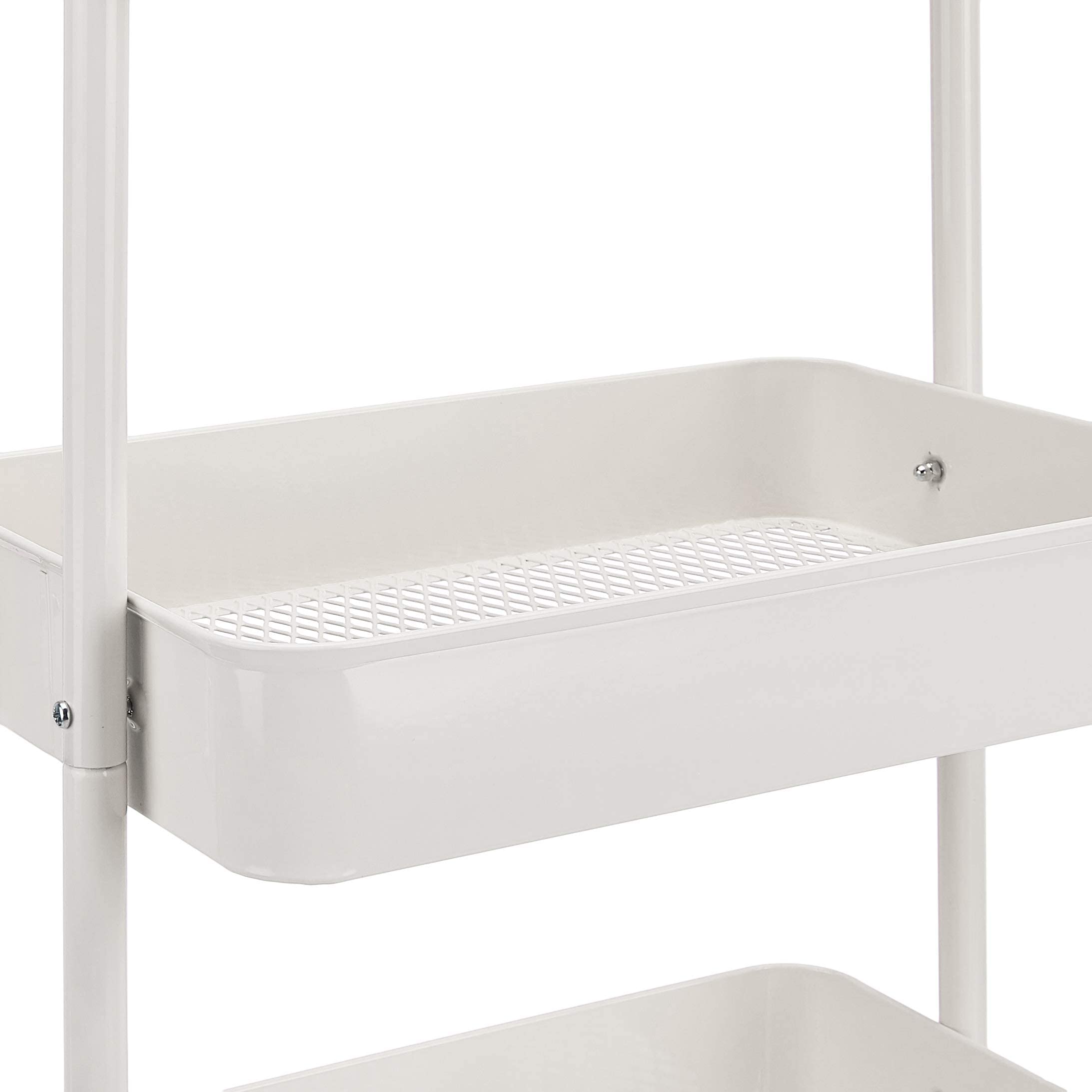 Amazon Basics Carrello 3 Ripiani con Ruote Bianco Cucina