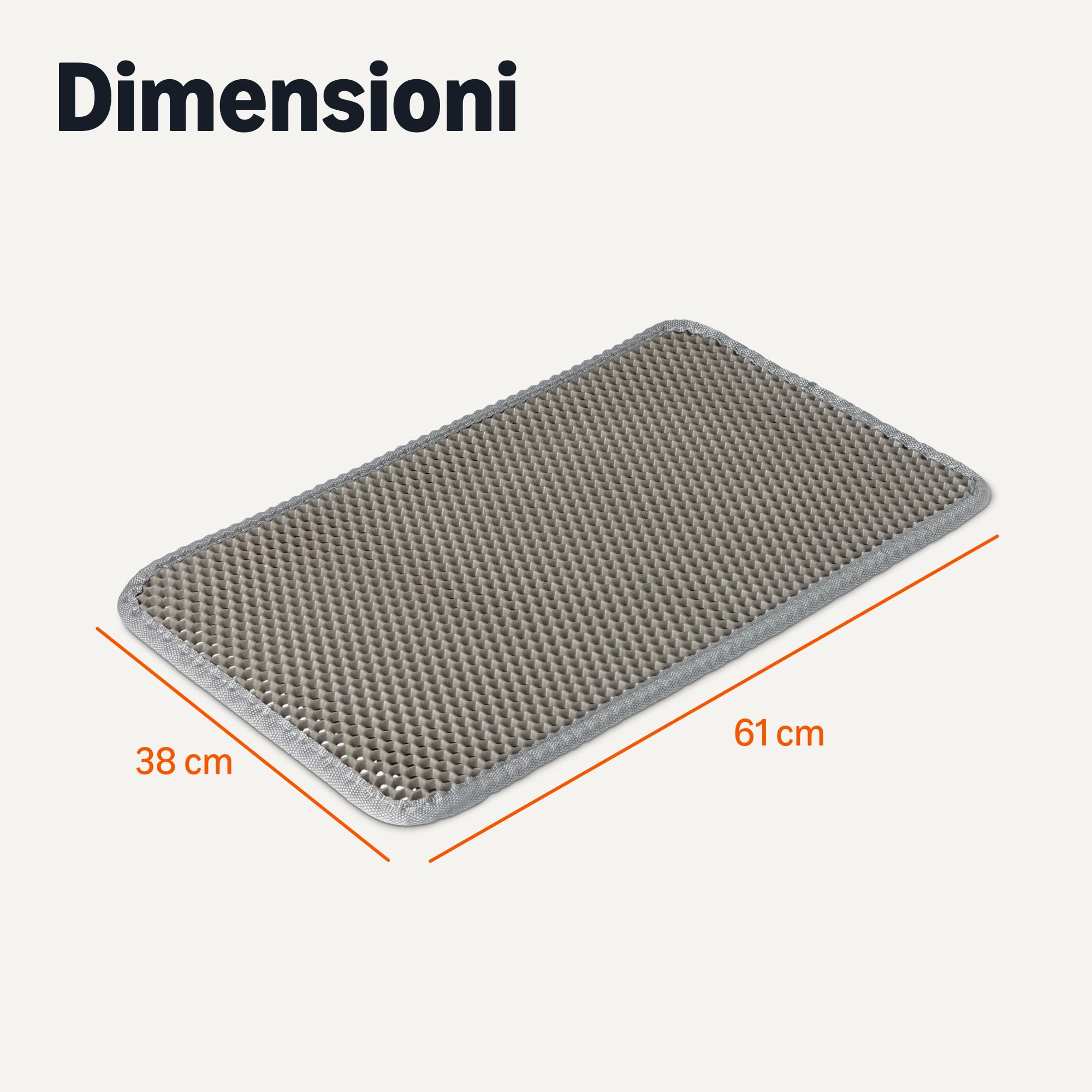 Amazon Basics tappetino lettiera gatto 61x38 doppio strato grigio