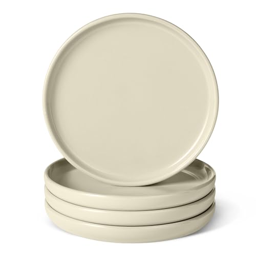 AmazonBasics Piatti insalata gres 21 cm set 4 pezzi avorio