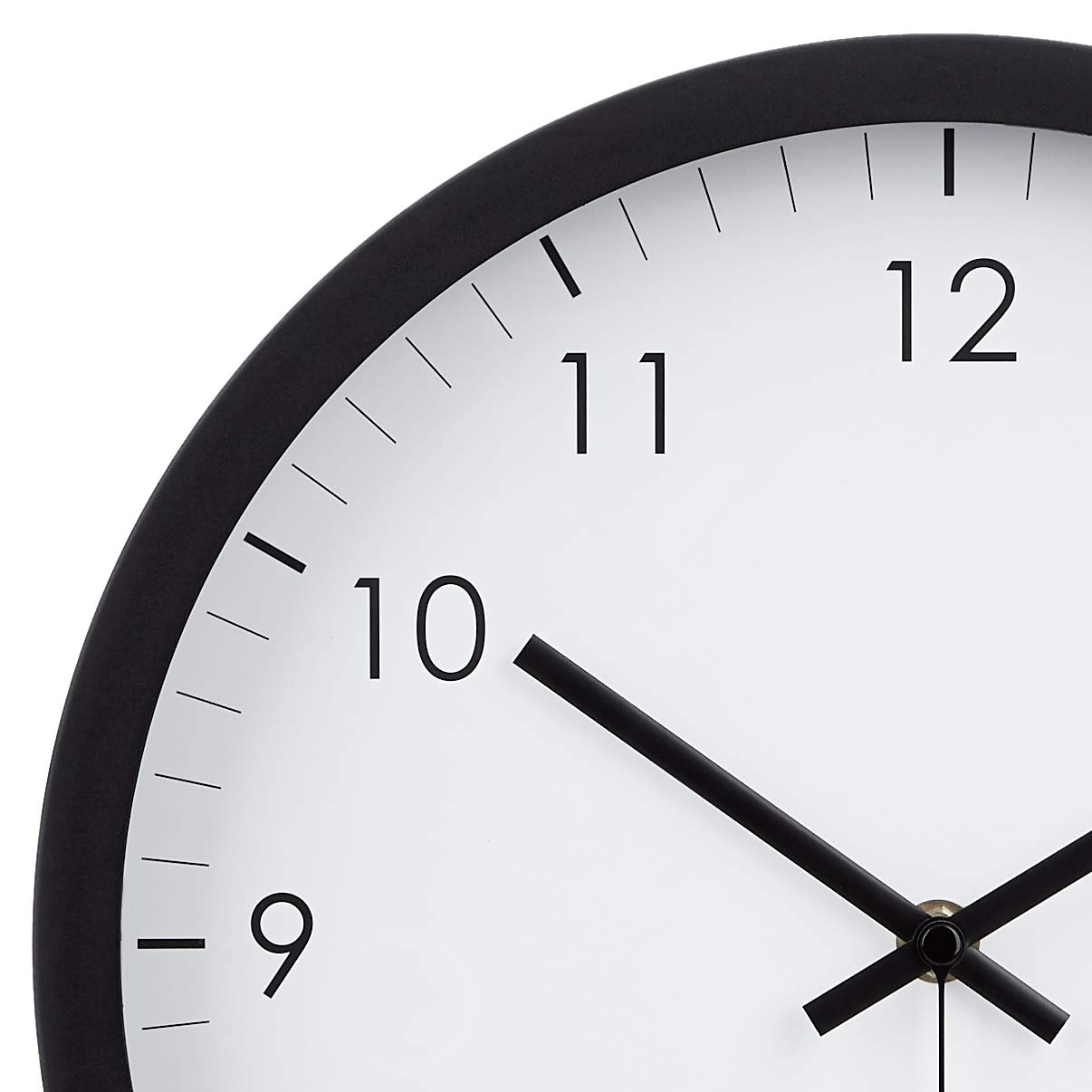 Amazon Basics Orologio da Parete 30 cm Nero Silenzioso
