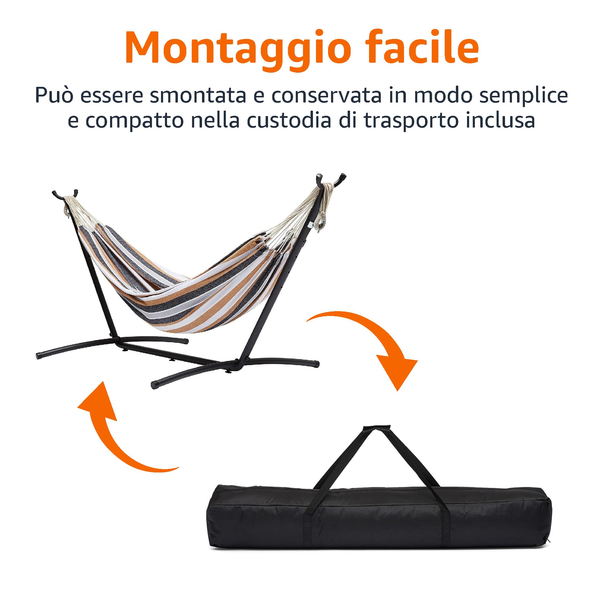AmazonBasics amaca doppia con struttura variegata 2 posti