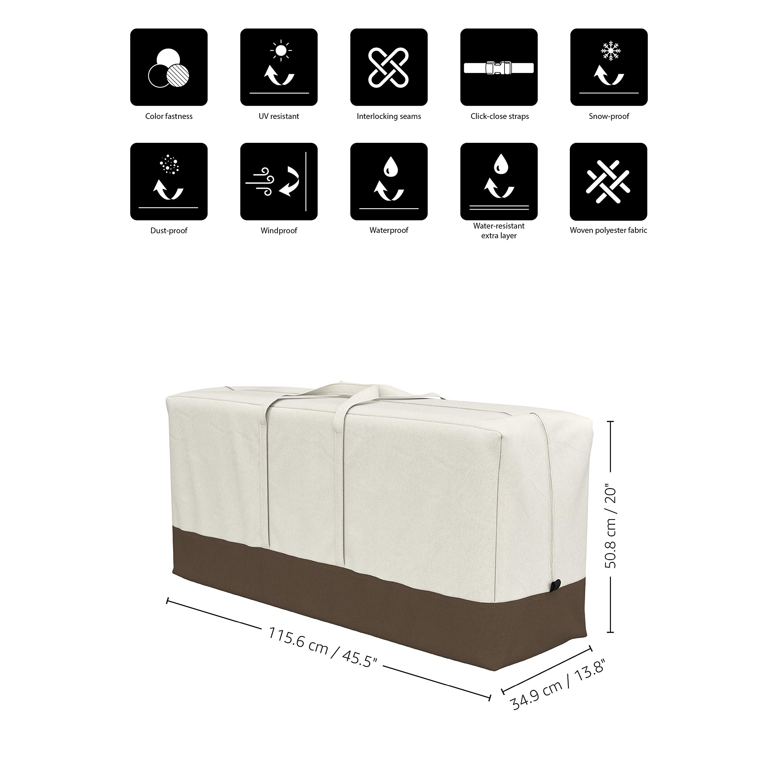 AmazonBasics Sacca Protezione Cuscini Giardino Beige 115cm