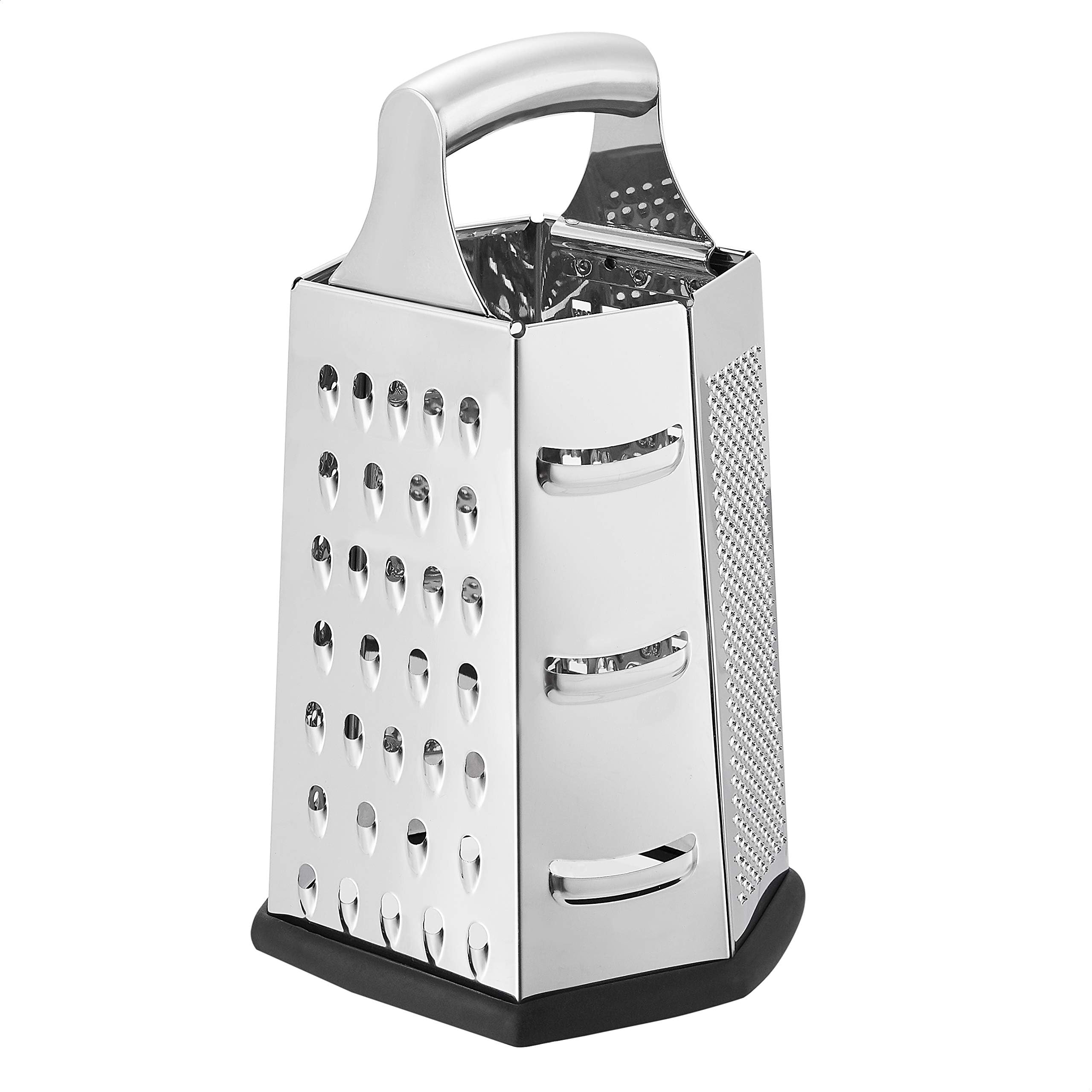 Amazon Basics grattugia formaggio 4 lati acciaio 22,9 cm nero