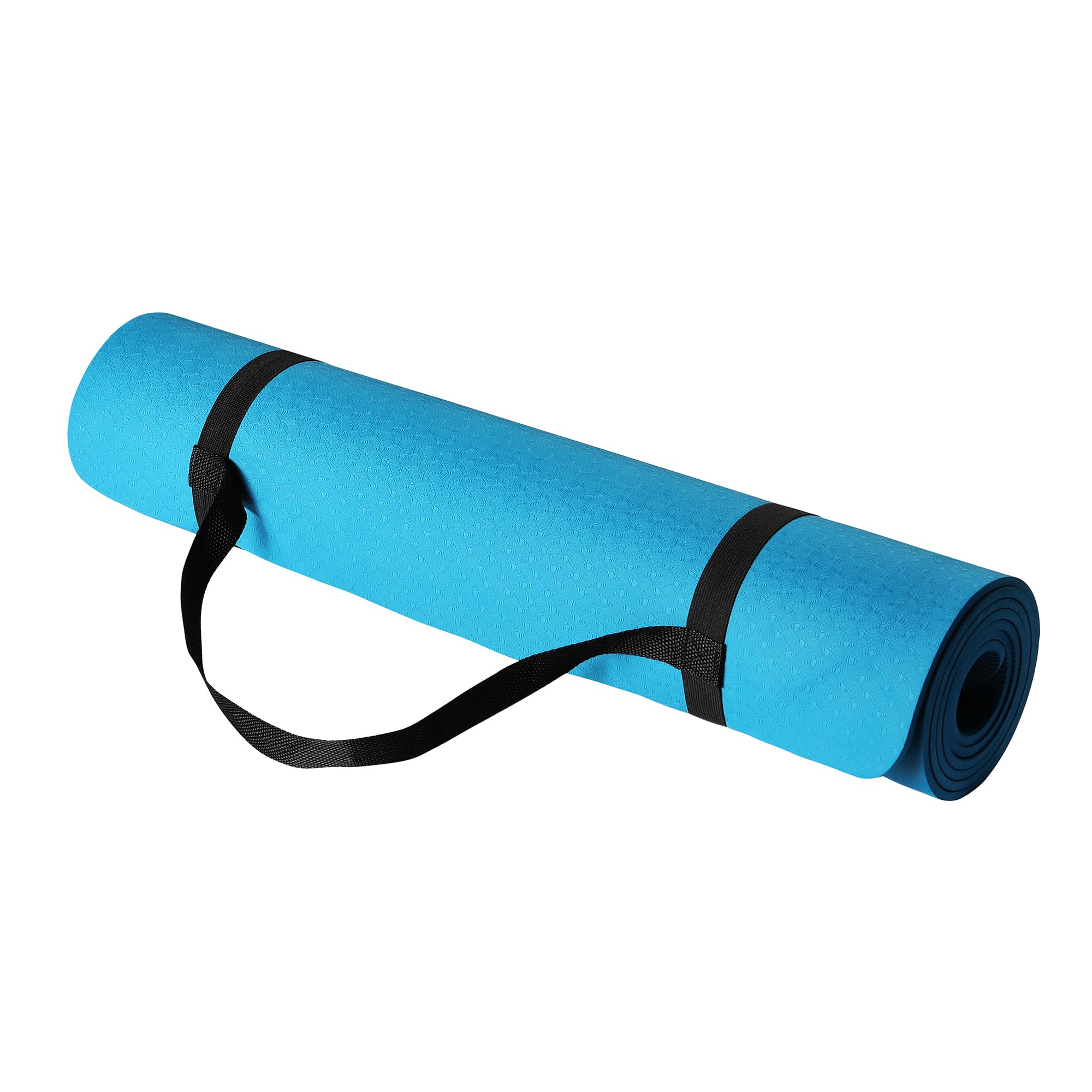 Amazon Basics Tappetino Yoga TPE Acqua 6 mm con Tracolla