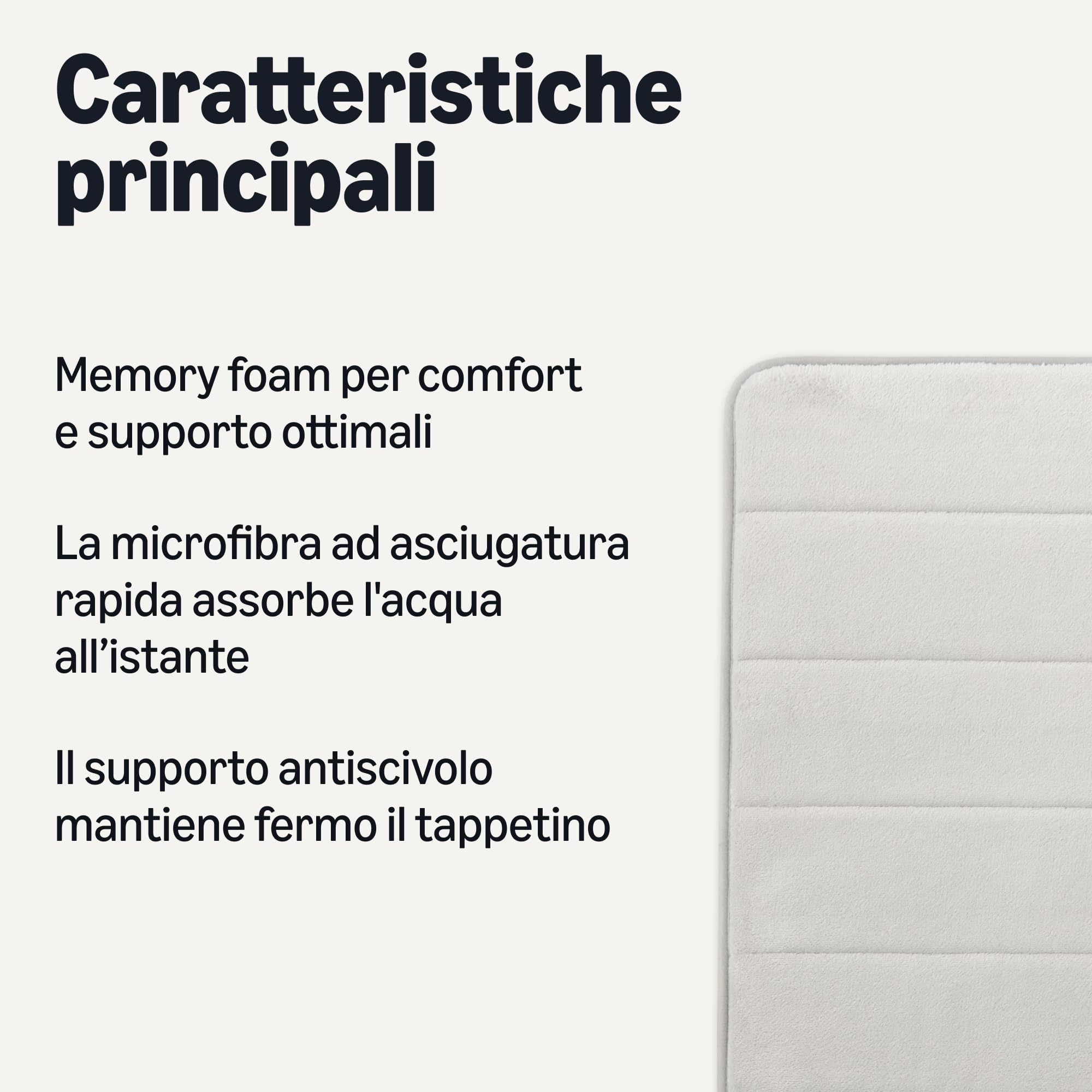 Amazon Basics Tappeto Bagno Memory Foam 43x61 Grigio Chiaro