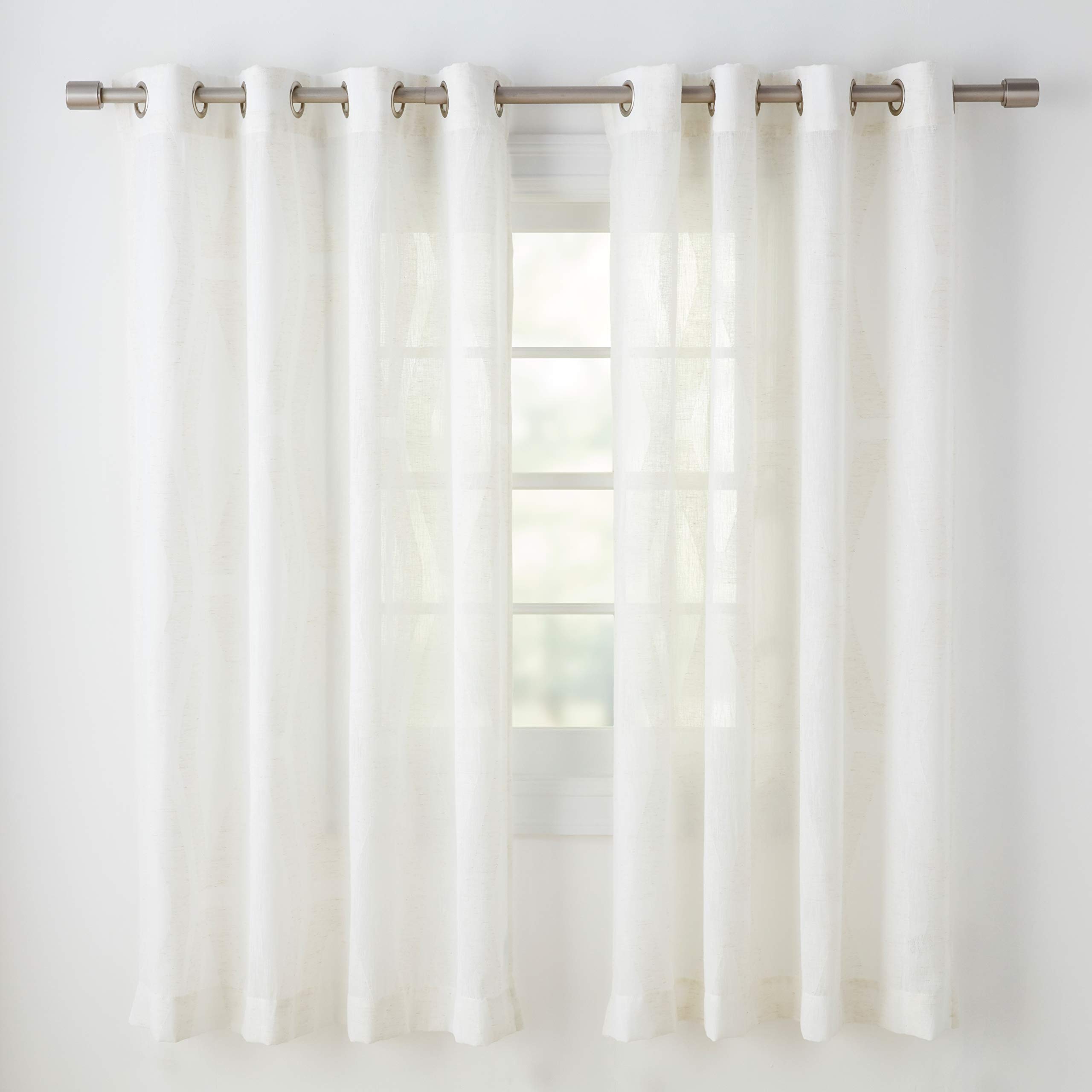 Amazon Basics Sheer Tende Velate Coppia 50x63 Avorio Effetto Lino