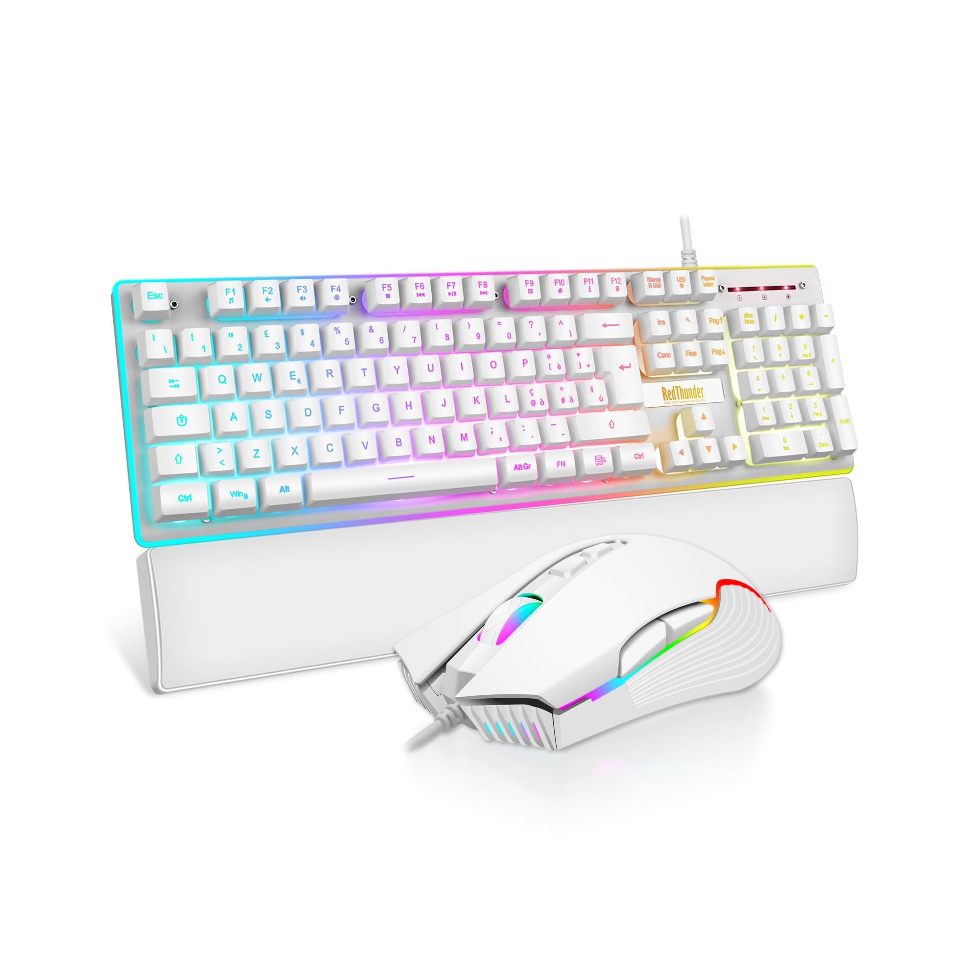 RedThunder K10 Combo Tastiera Mouse Gaming Nero RGB
