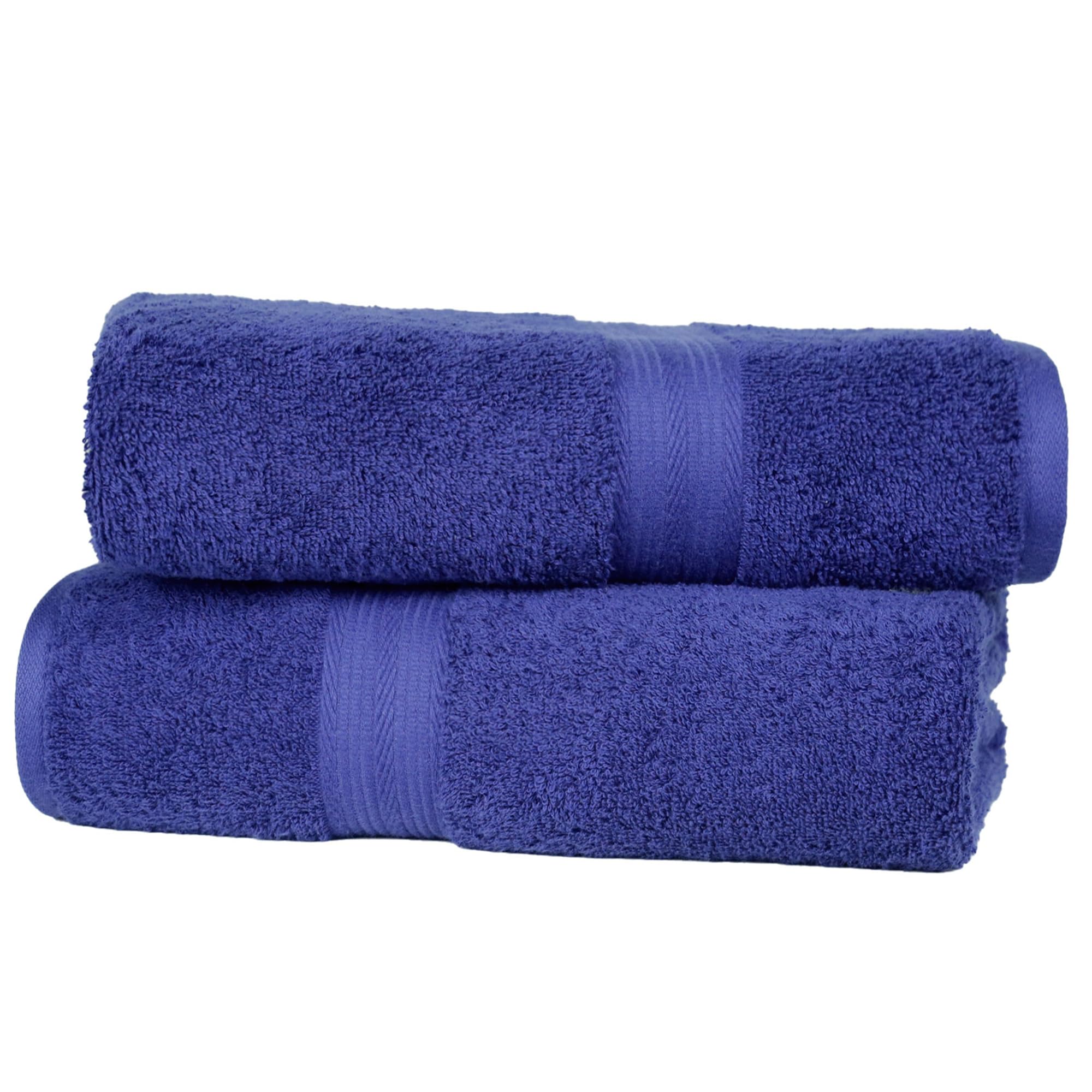 AmazonBasics set asciugamani bagno blu 2 pezzi cotone