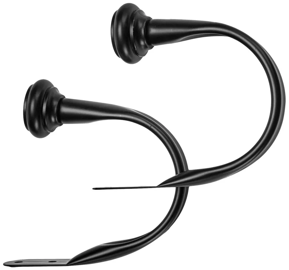 AmazonBasics Set 2 Fermatenda Nero Metallo Parete