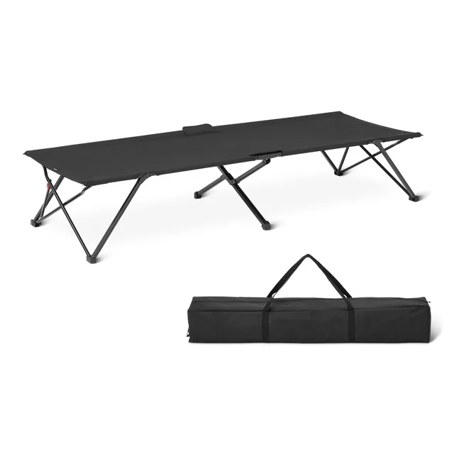 Amazon Basics letto da campeggio pieghevole nero 205 cm acciaio