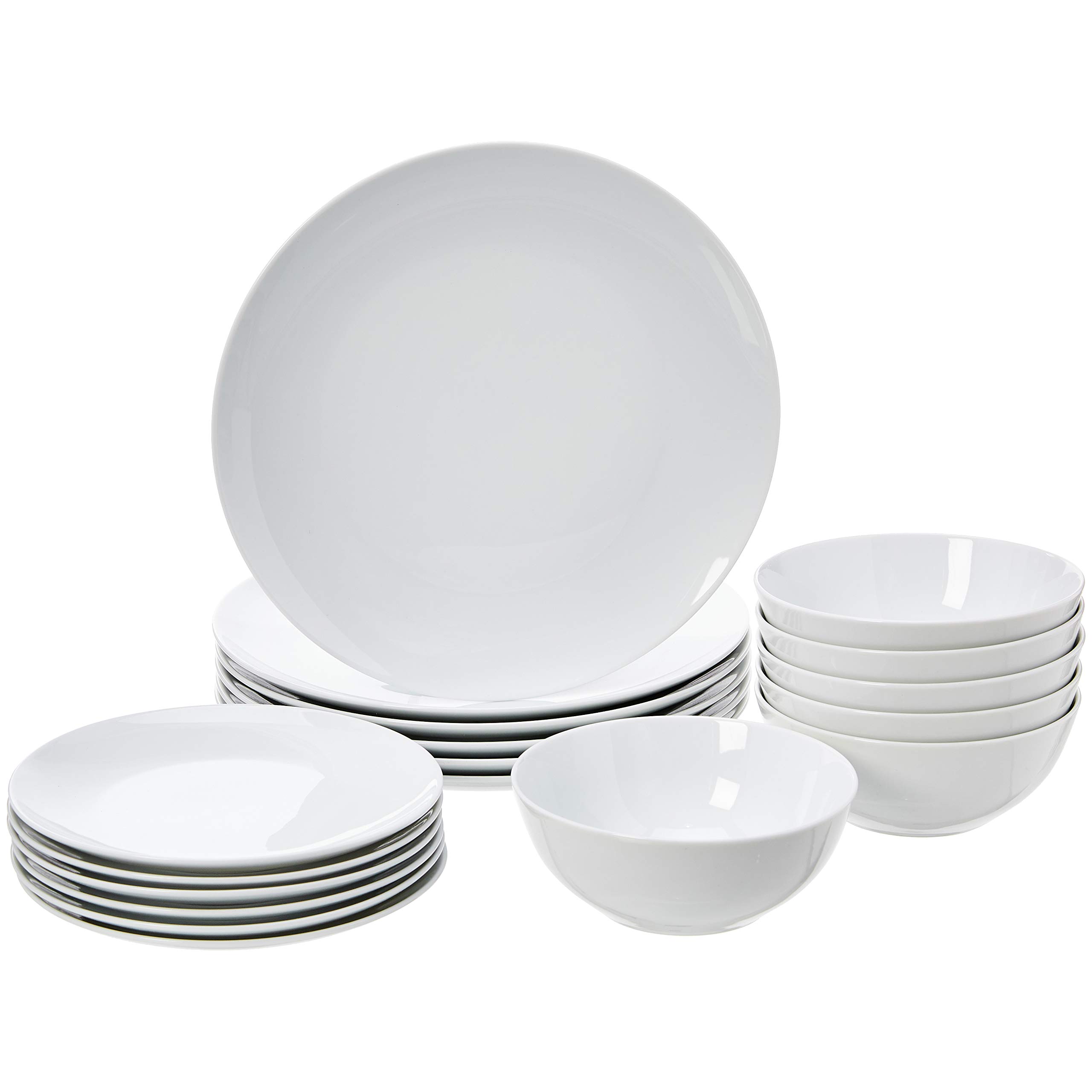 AmazonBasics Servizio Piatti 18 pz + Posate 20 pz Bianco
