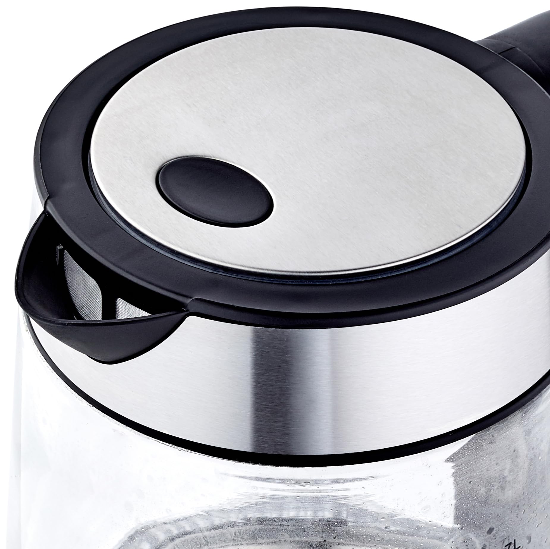 AmazonBasics Bollitore Vetro 1,7 L 2200W Nero Vetro