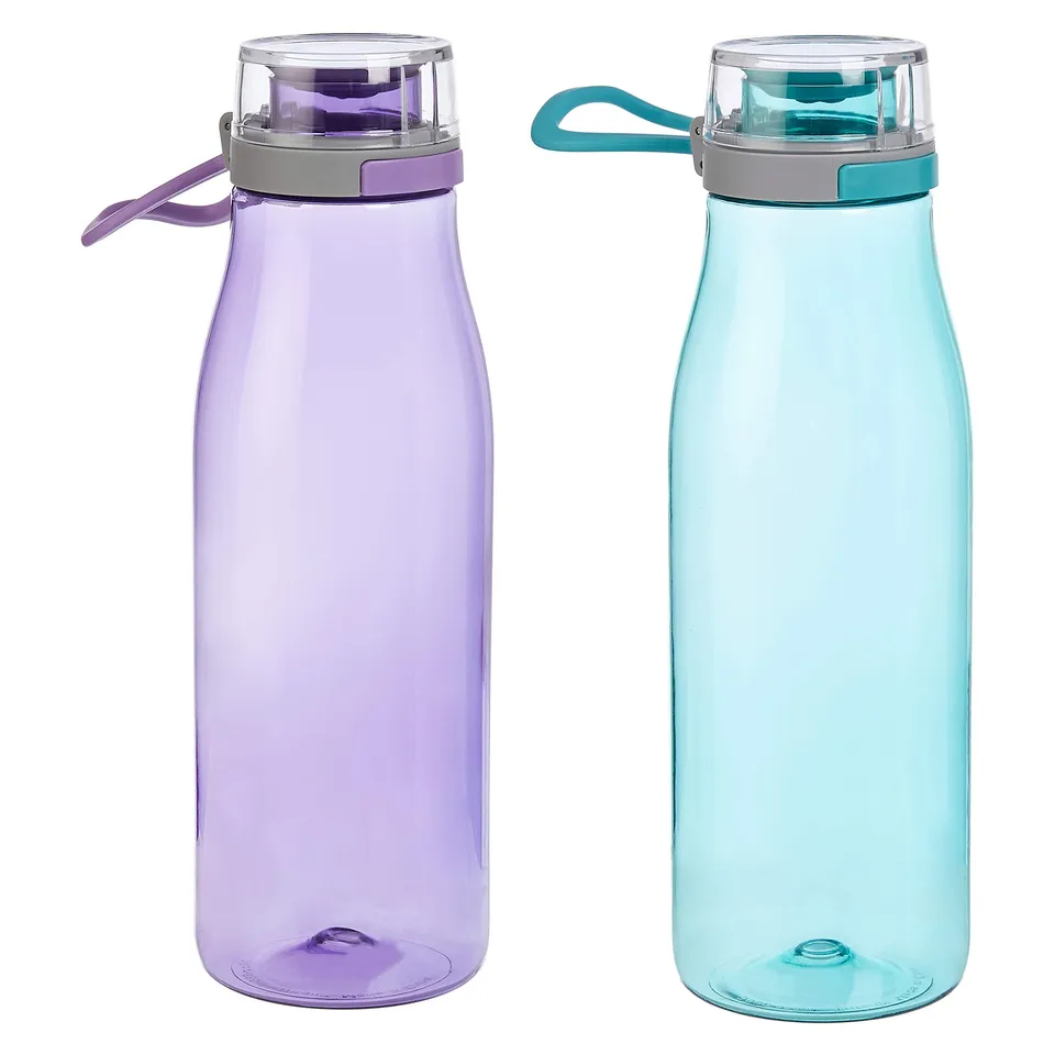 AmazonBasics Borraccia Sportiva 680 ml 2 Pezzi Blu Viola