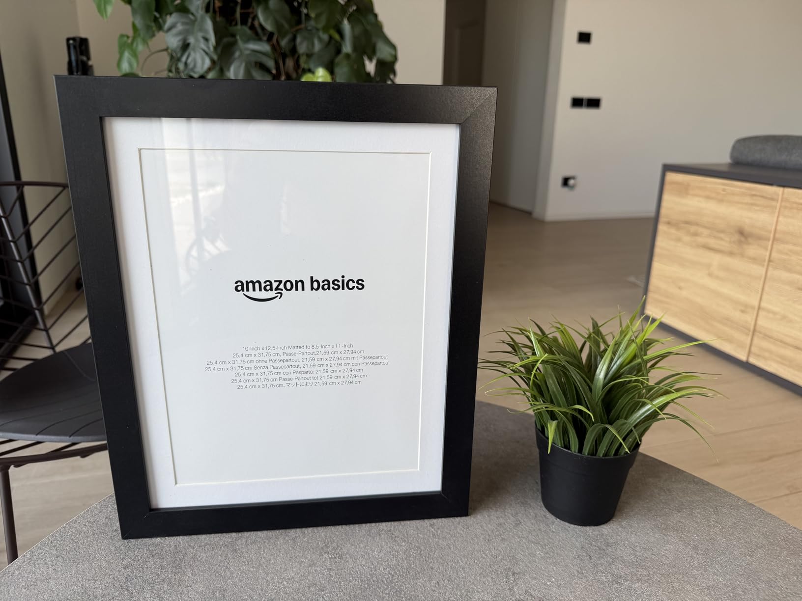 AmazonBasics Cornice in Legno Nera 25,4x31,7 cm con Passepartout