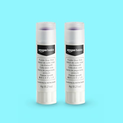 AmazonBasics Colla Stick Viola Lavabile 2 Pezzi 0,21 oz