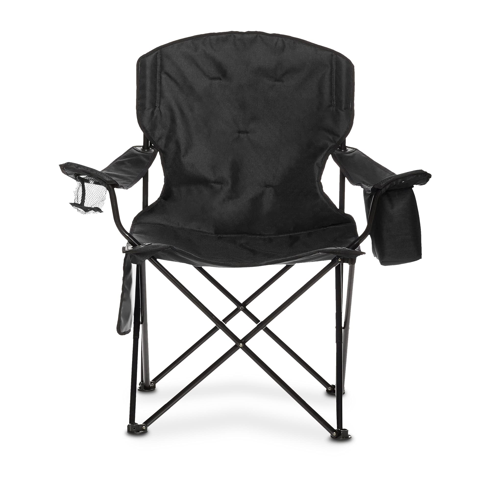 AmazonBasics Sedia da Campeggio Normale Nera con Tasca Termica