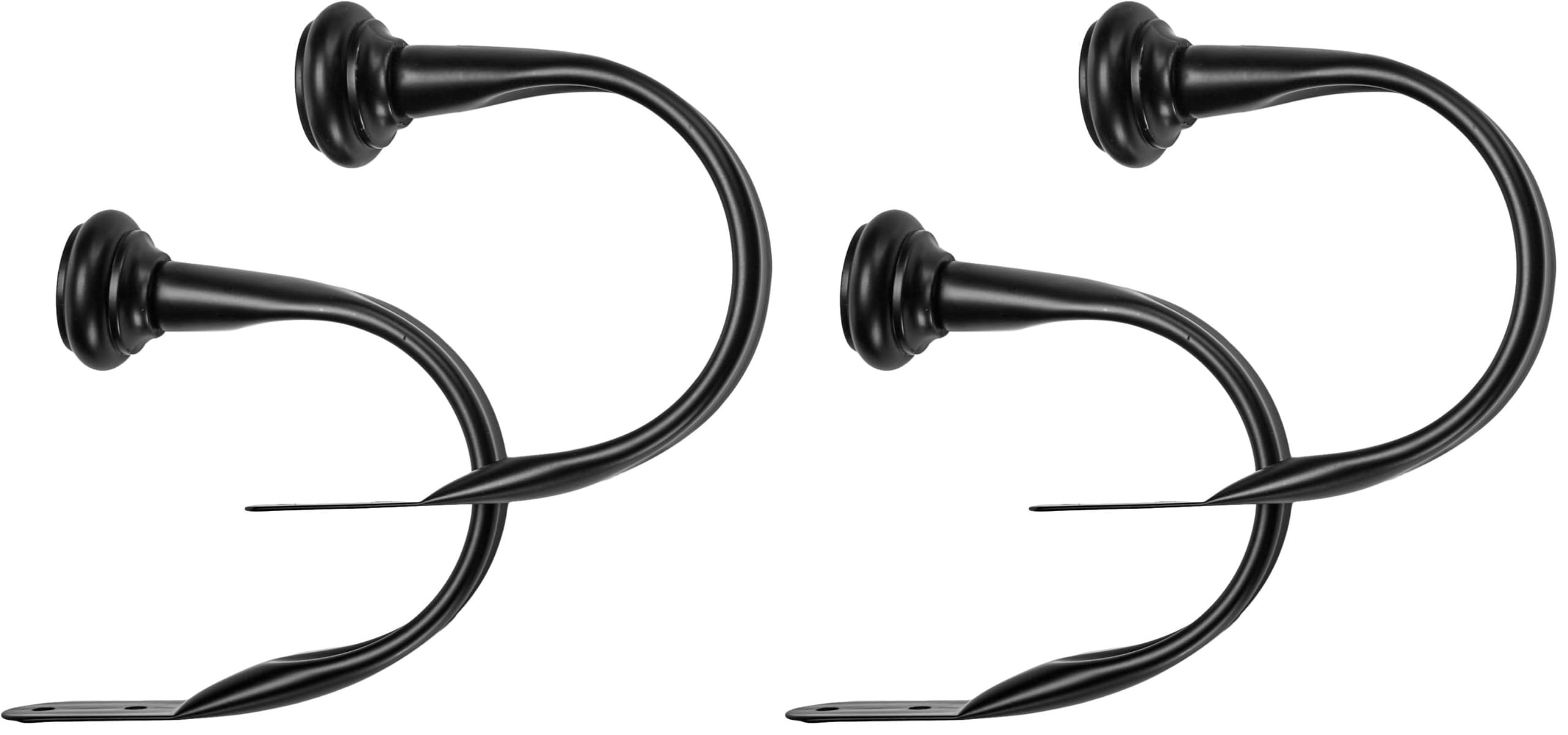 AmazonBasics Set 2 Fermatenda Nero Metallo Parete