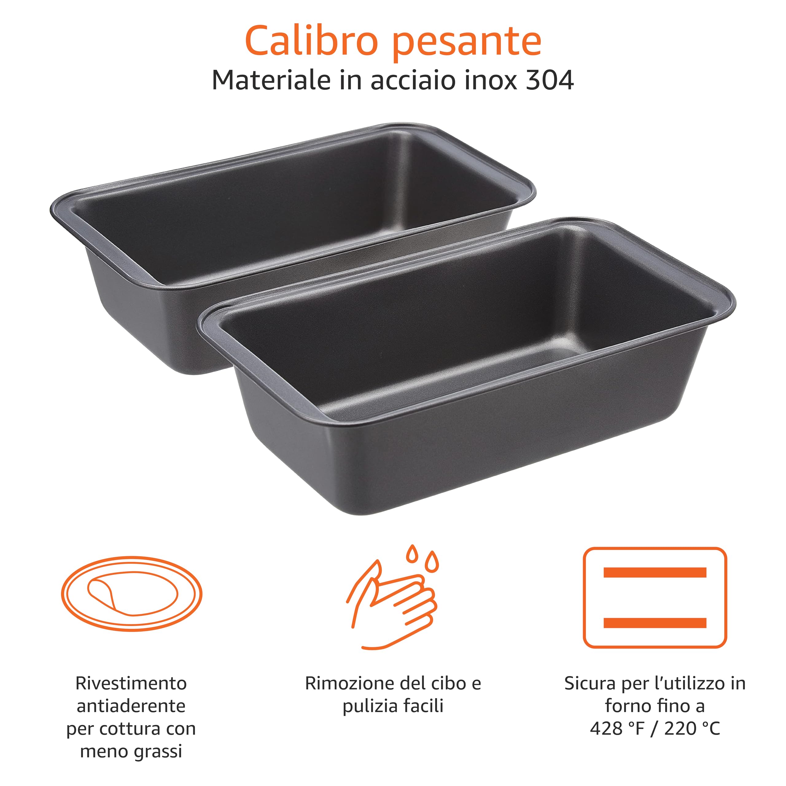 AmazonBasics teglia pane antiaderente 2 pezzi 27 cm