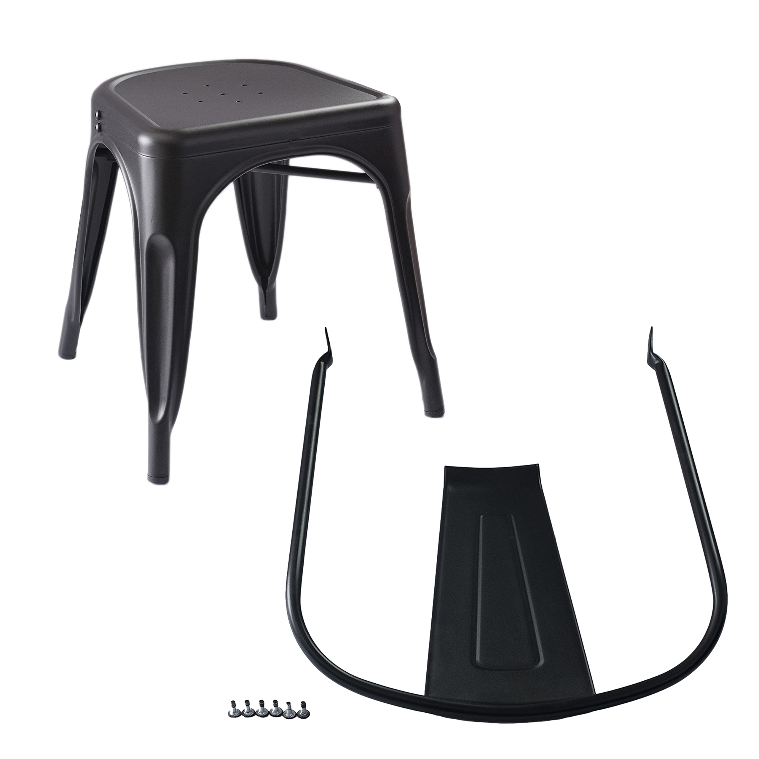 Amazon Basics Sedie Metallo Nere Impilabili Set 4 Pezzi Interno Esterno