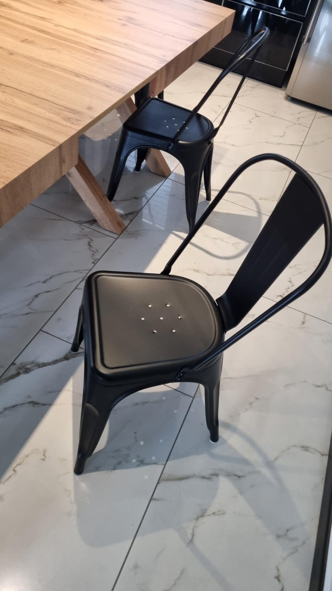 Amazon Basics Sedie Metallo Nere Impilabili Set 4 Pezzi Interno Esterno