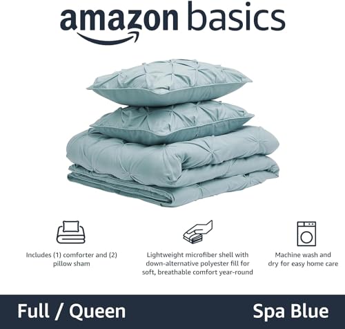 AmazonBasics Set Piumino 150x200 Blu Spa 3 Pezzi Microfibra