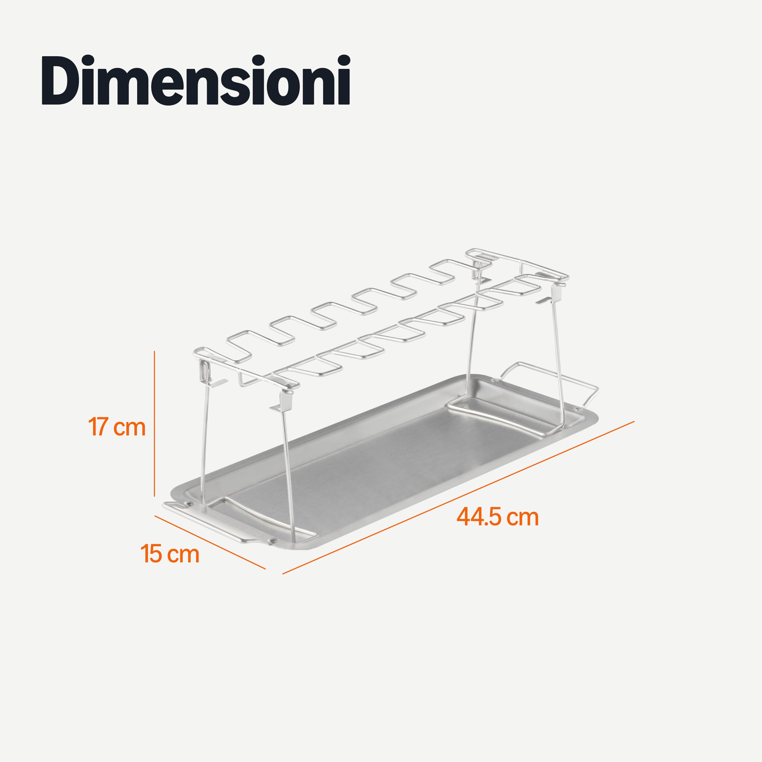 Amazon Basics Rastrelliera pollo supporto 14 posti acciaio