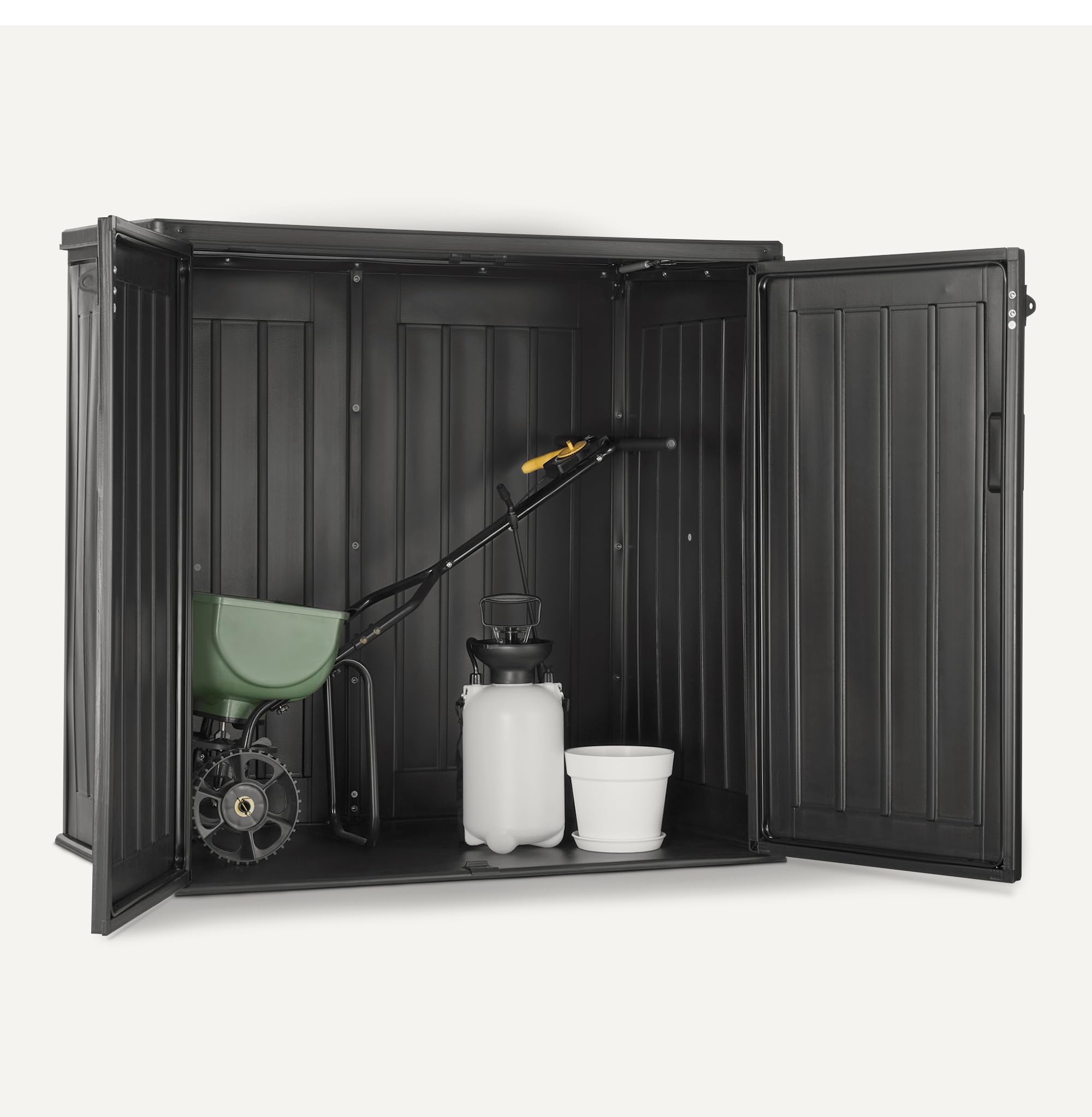 AmazonBasics Armadio da Esterno Nero 116x70,5x112,8 cm