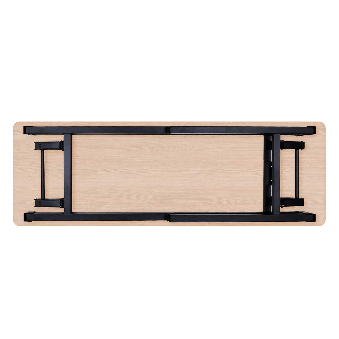 Amazon Basics Tavolo Pieghevole 140 cm Rovere Gambe Nere