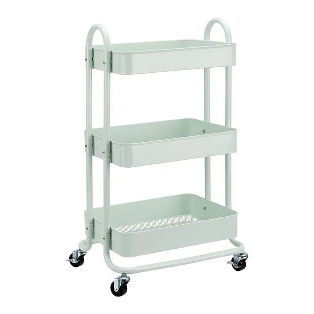 AmazonBasics carrello 3 scomparti verde menta con ruote