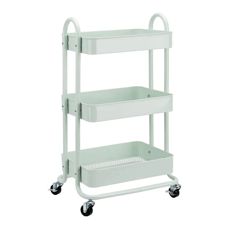 AmazonBasics carrello 3 scomparti verde menta con ruote