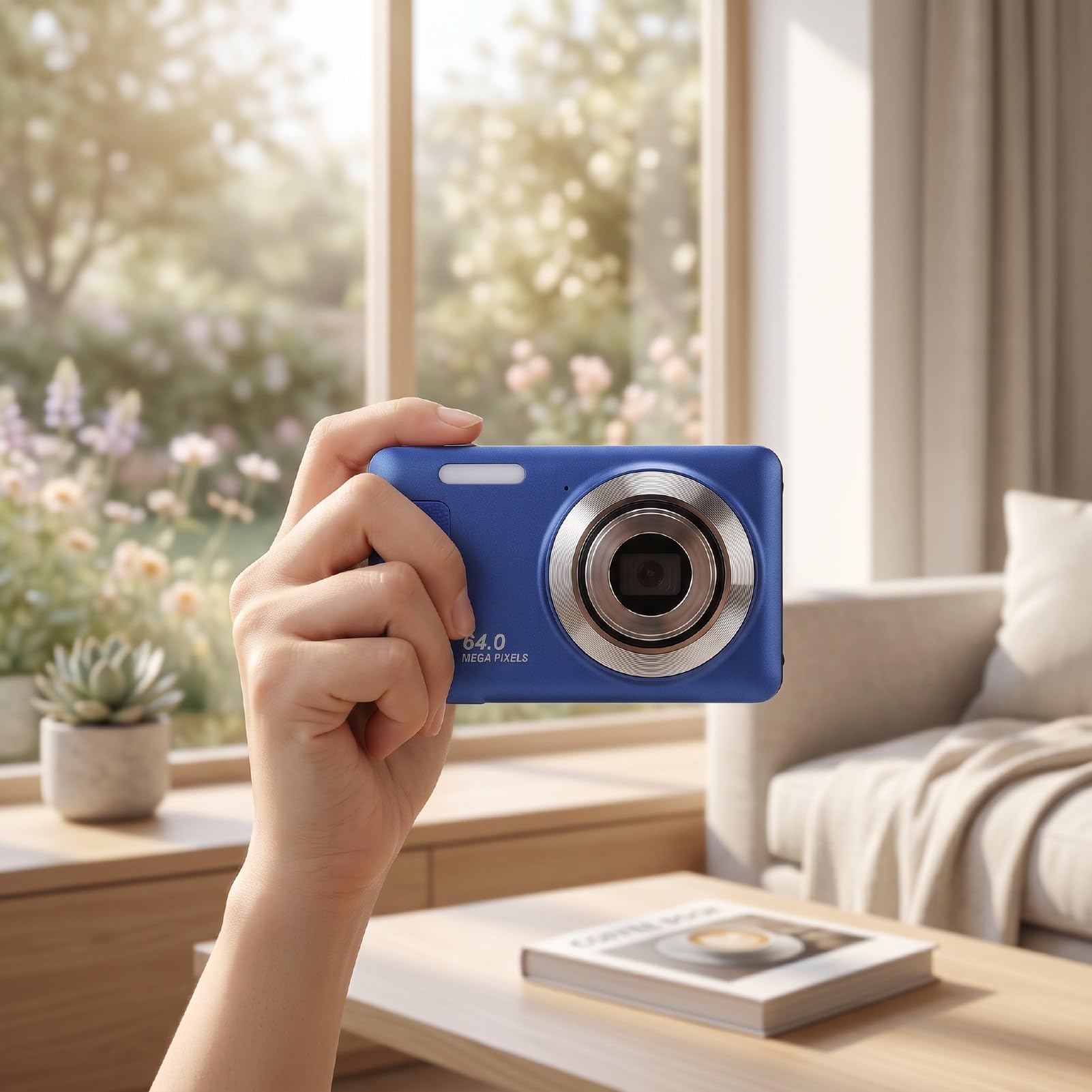 Elprico Fotocamera Digitale 4K 64MP Blu Zoom 16x