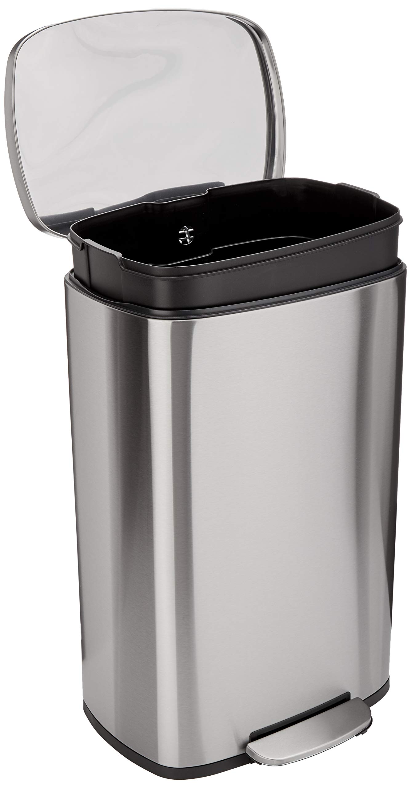 AmazonBasics pattumiera rettangolare acciaio inox 5L pedale satinato
