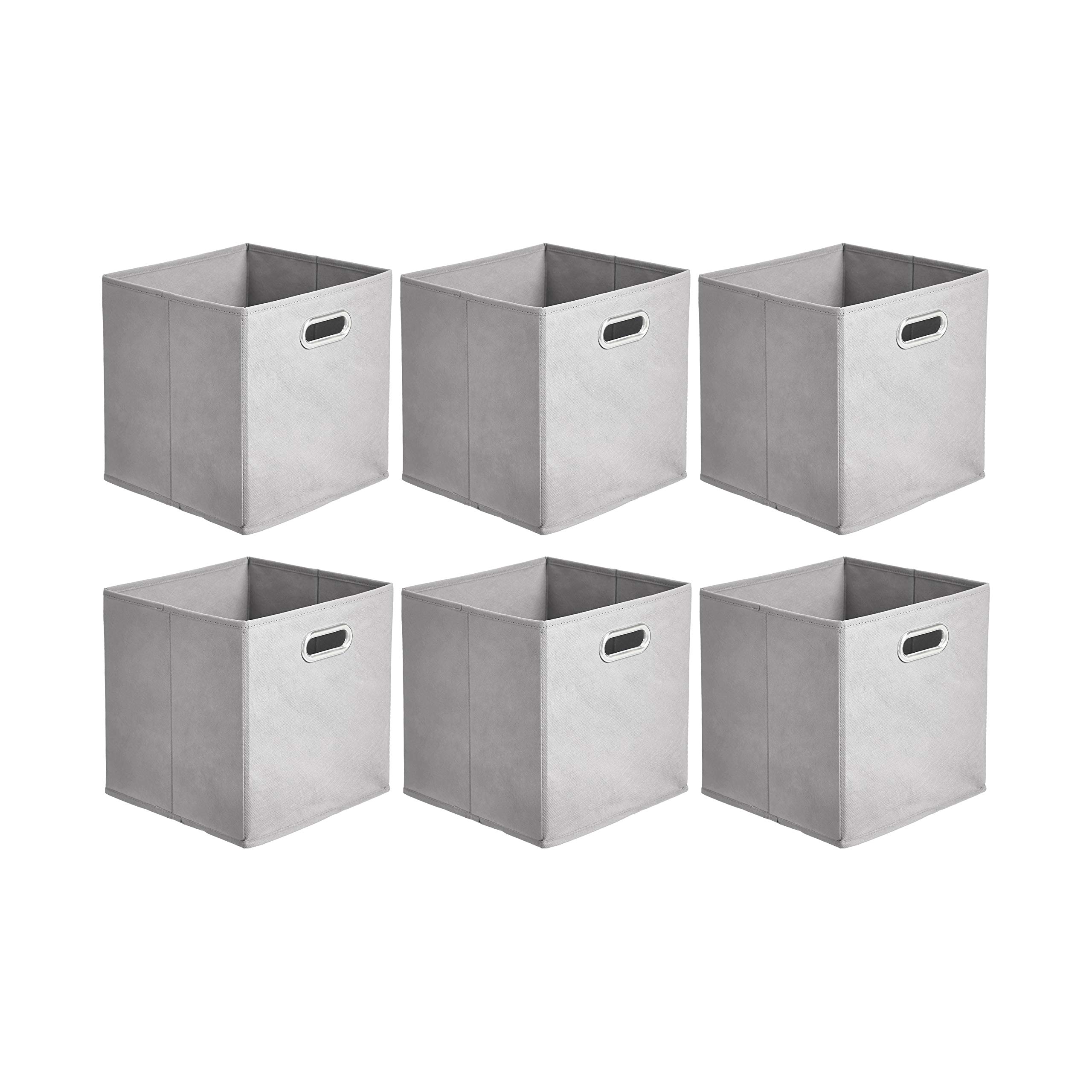 AmazonBasics Cubi Portaoggetti Tessuto Grigio Zig-Zag 6 pezzi