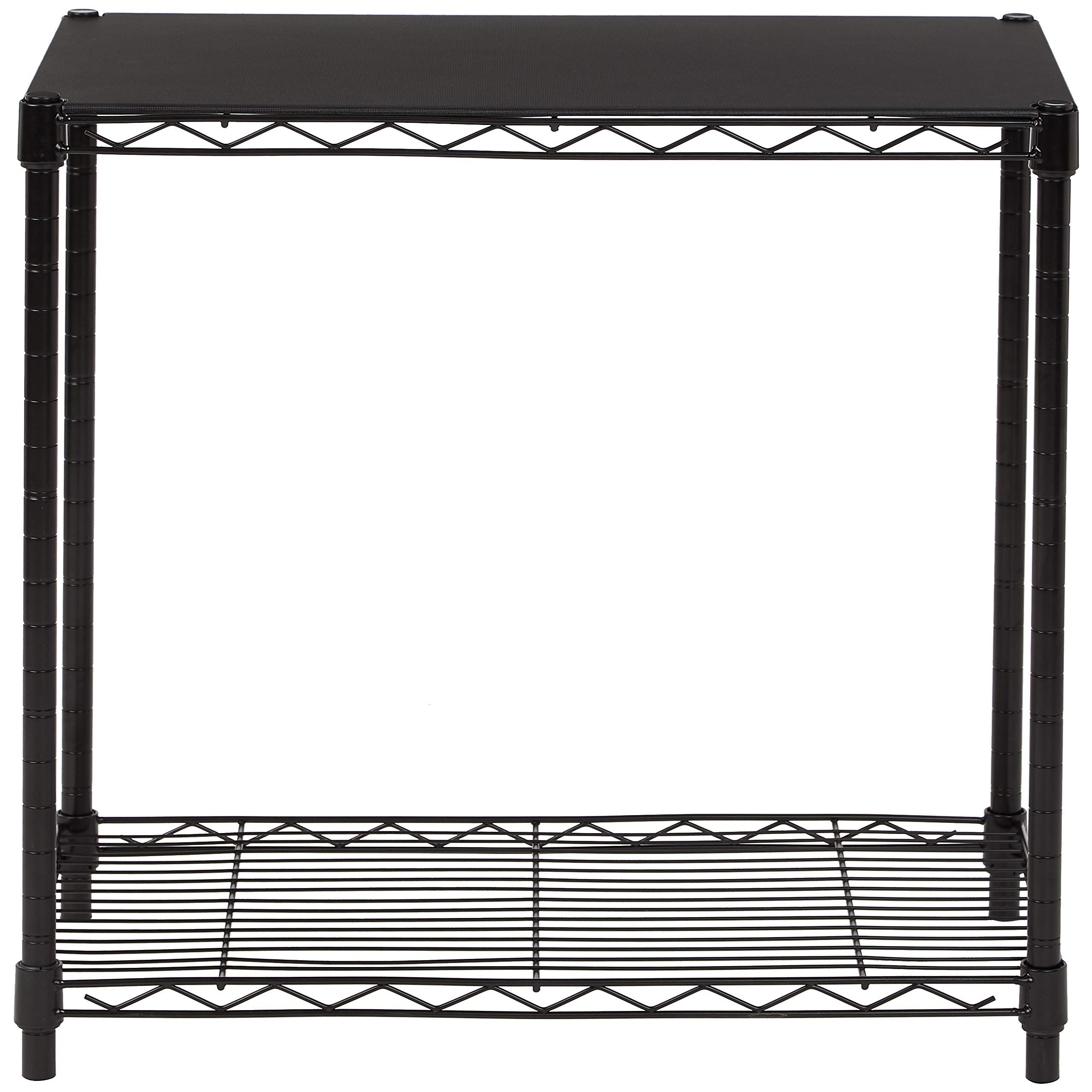 AmazonBasics Scaffale Impilabile 2 Ripiani Nero Metallo
