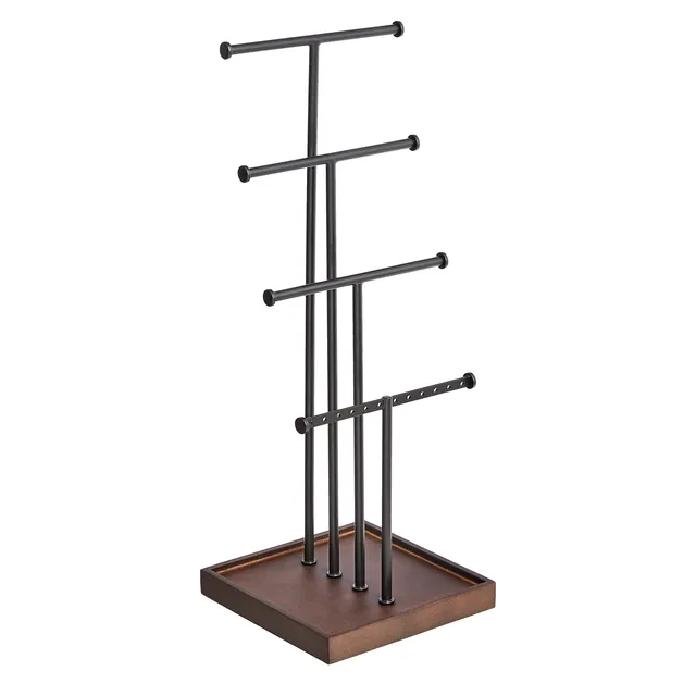 AmazonBasics Portagioielli Albero 4 Livelli Noce/Nero