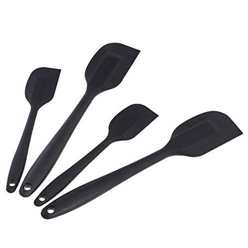 Amazon Basics Set 4 Spatole Silicone Nero Antiaderenti BPA Free