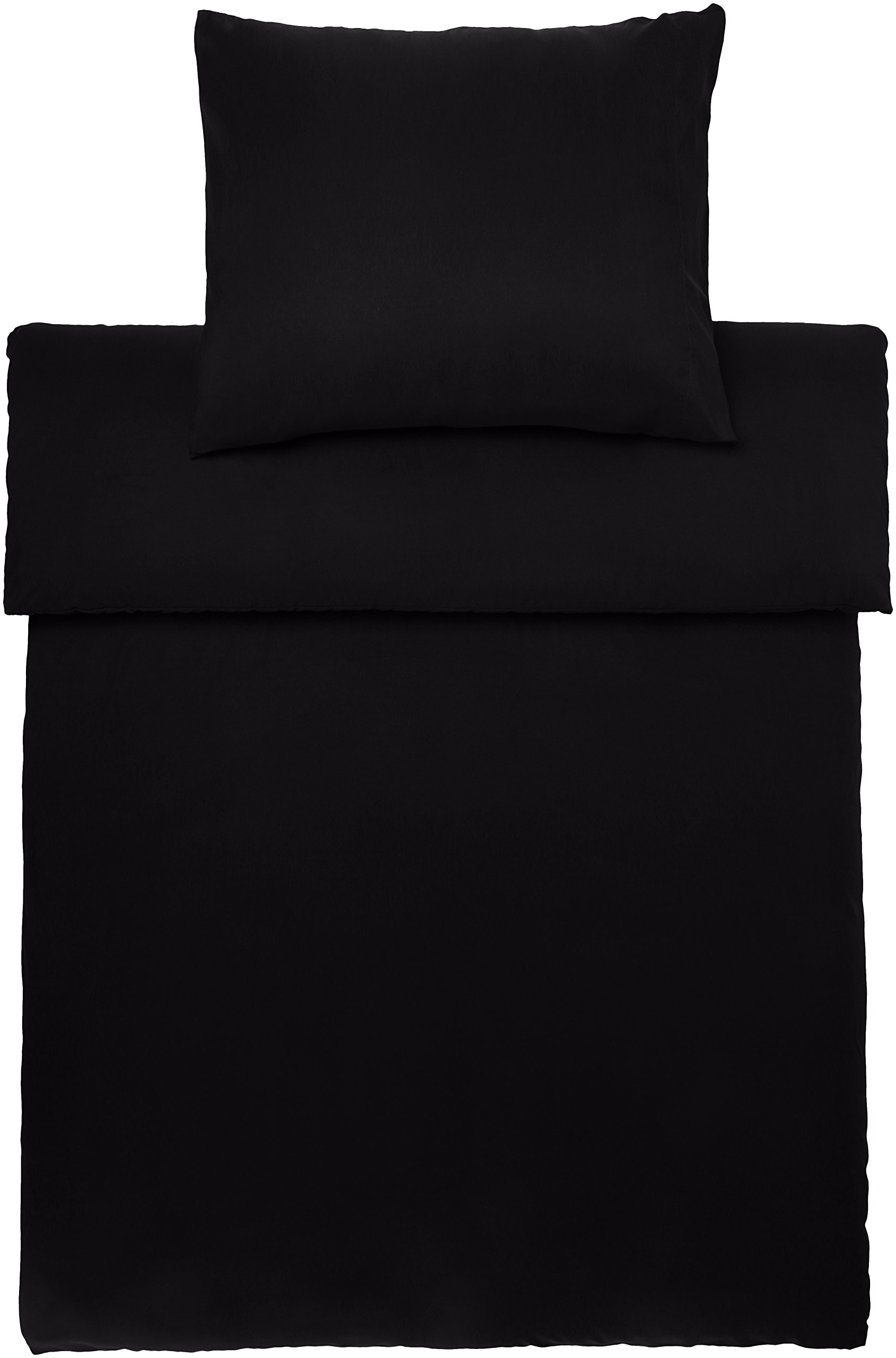 AmazonBasics Set Copripiumino Singolo 135x200 Nero Microfibra 2 Pezzi