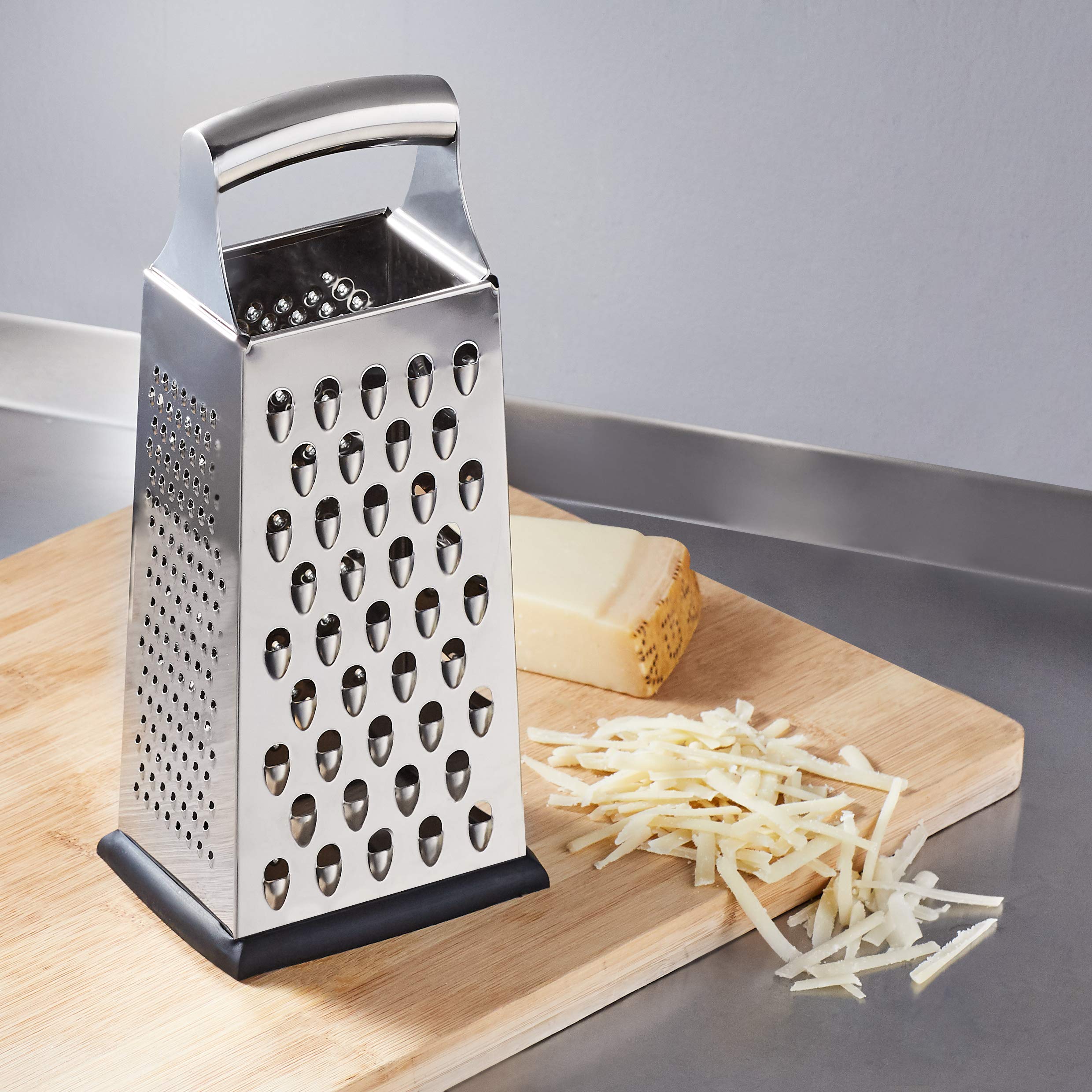 Amazon Basics grattugia formaggio 4 lati acciaio 22,9 cm nero