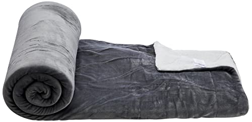 Amazon Basics coperta sherpa micro-mink nera 220x240 cm