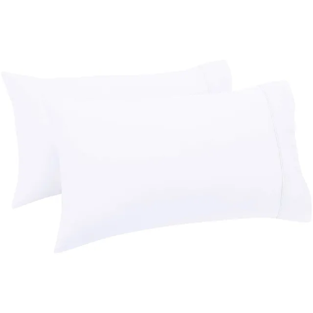 Amazon Basics Federe cotone rasatello 400 fili 50x80 bianche 2 pz