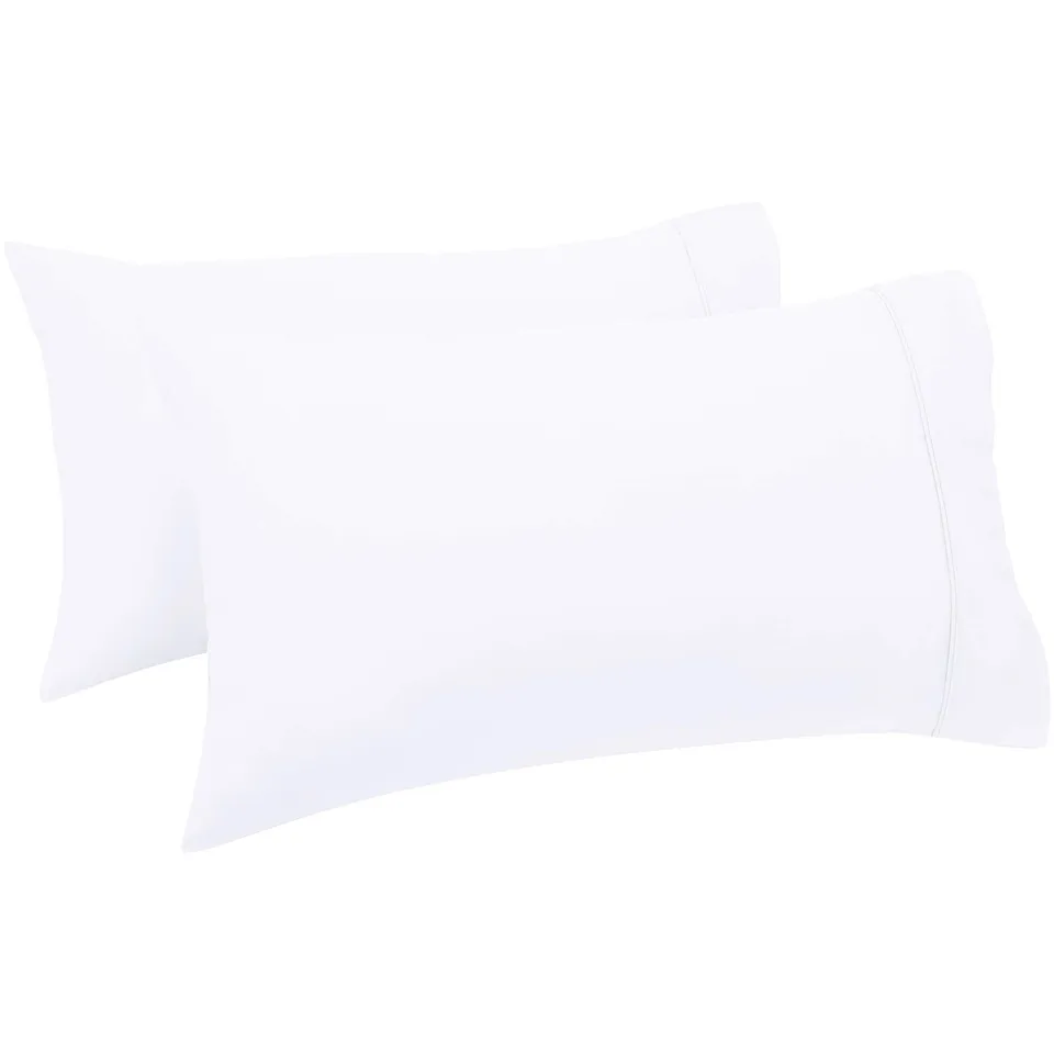 Amazon Basics Federe cotone rasatello 400 fili 50x80 bianche 2 pz