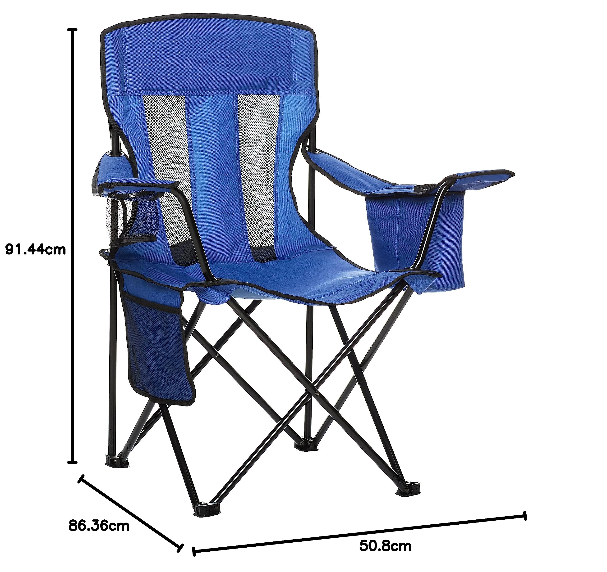 AmazonBasics Sedia da Campeggio Normale Blu in Rete